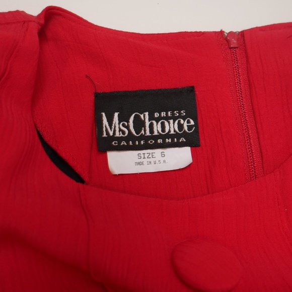 Ms Choice Dress California Red Vintage - Picture 3 of 5